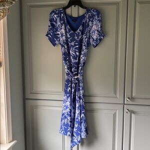 NWOT Talbots Blue and White Petite Dress 8P